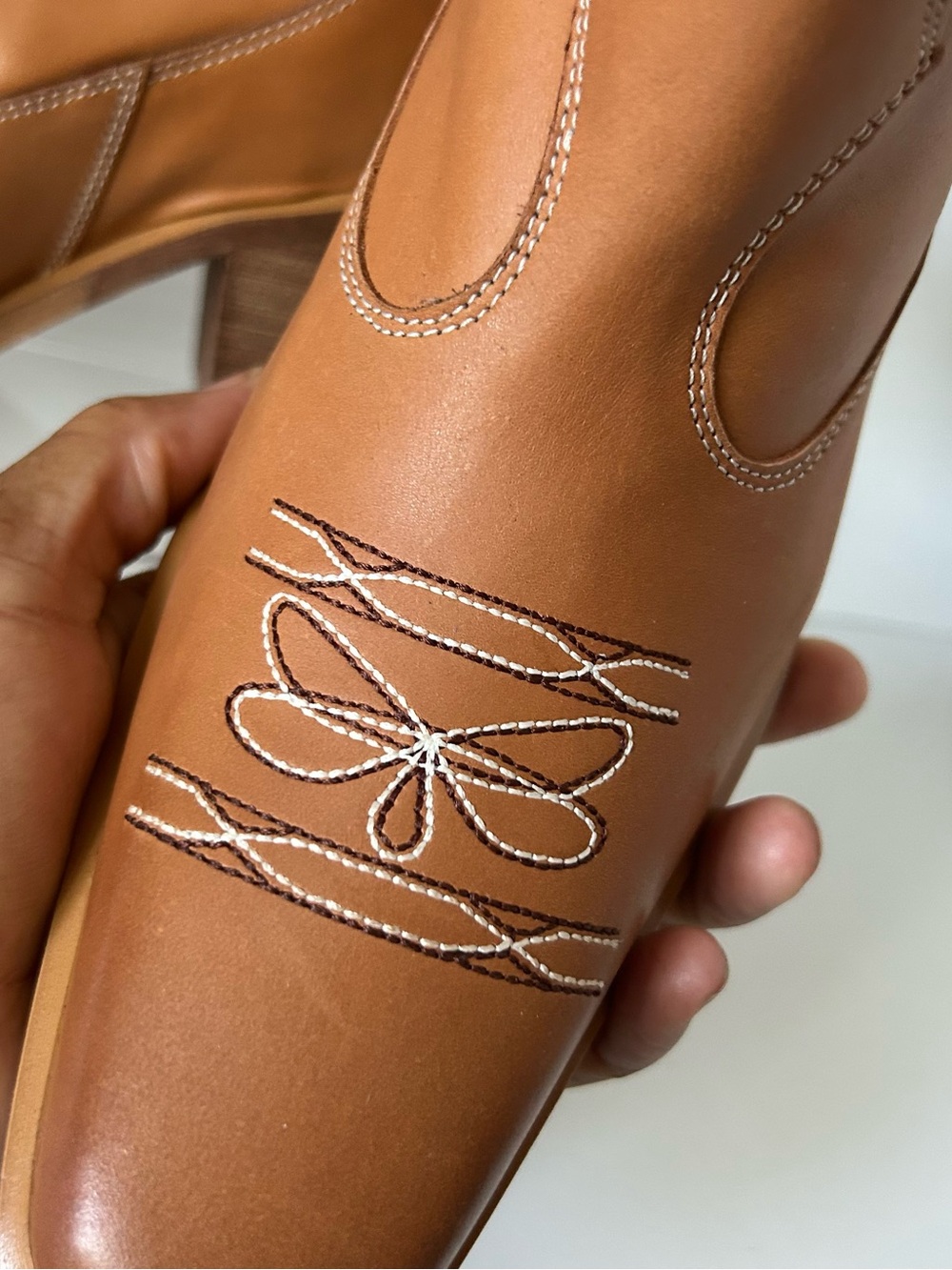 Free People Tan Leather Western Ankle Booties - Picture 4 of 7